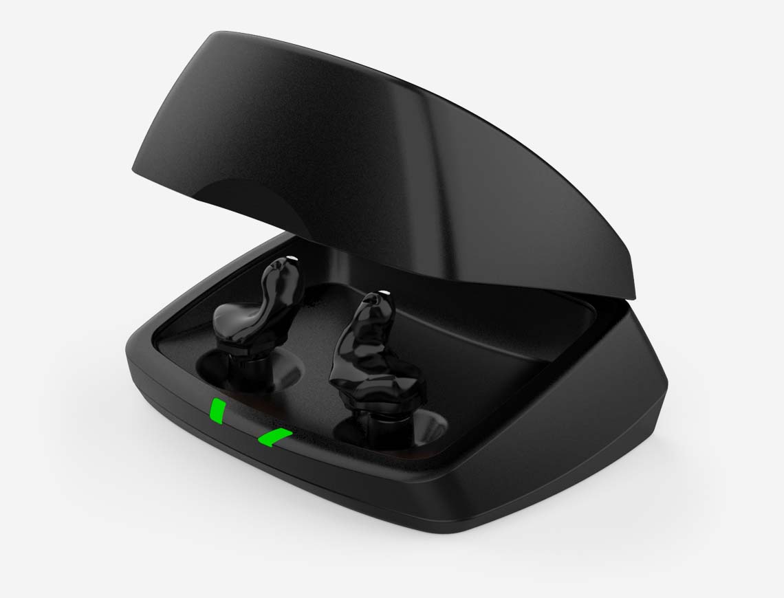 Hearing aids charging in a Custom Charger
