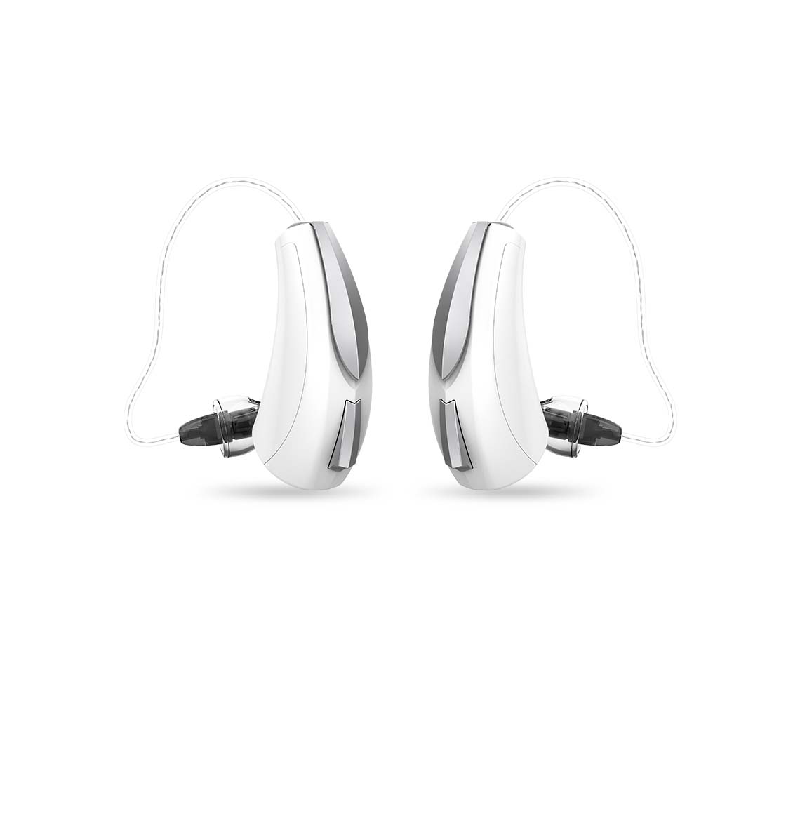 A pair of Bright White with Sterling micro RIC 312s