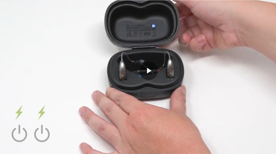 how to power hearing aids off and on